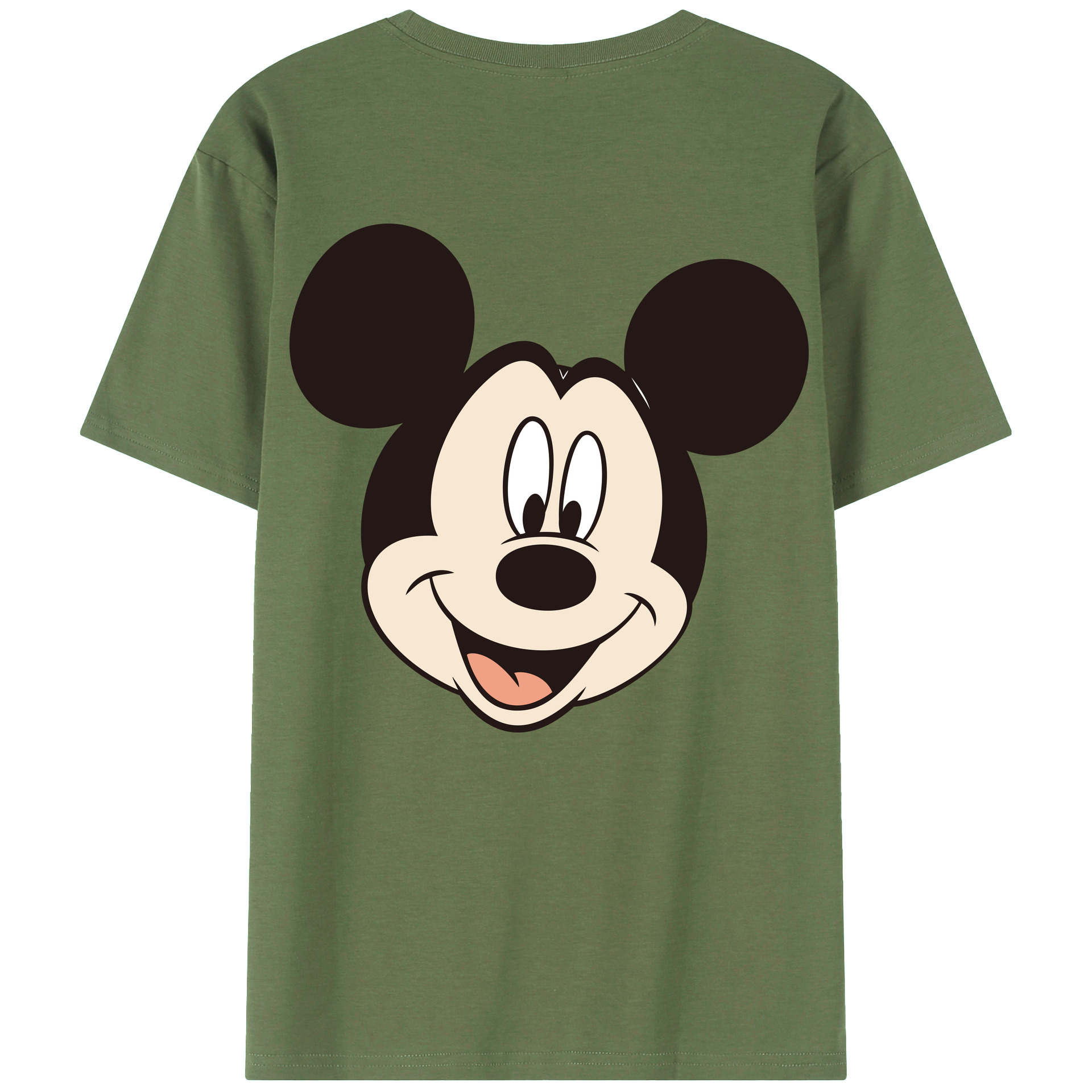 ミッキーマウス Mickey Mouse 綿100％ メンズ半袖Tシャツ（バックプリント） 通気性